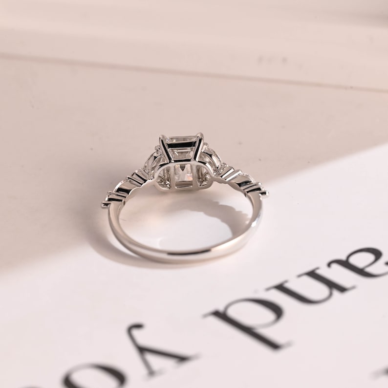 2.0 CT Radiant Pave Moissanite Engagement Ring