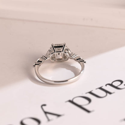 2.0 CT Radiant Pave Moissanite Engagement Ring