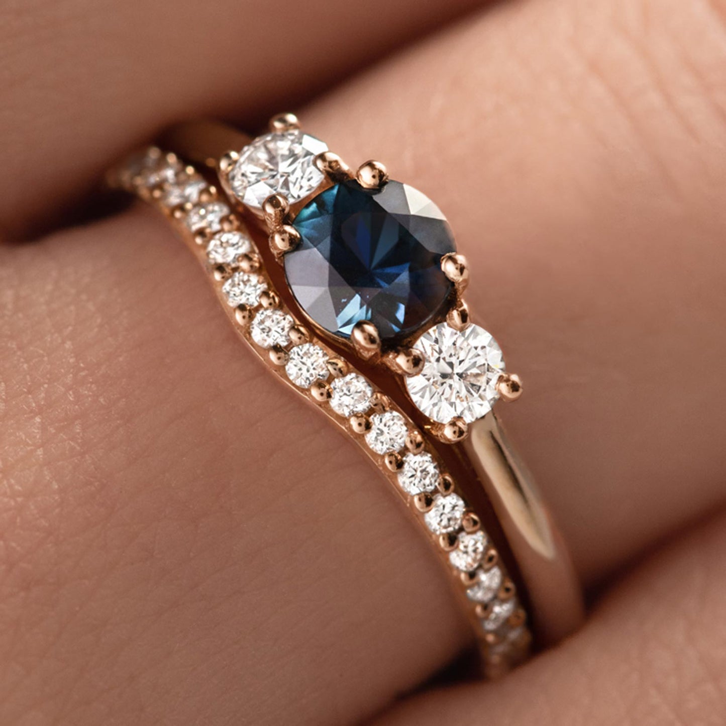 0.37 TCW Round Curved Moissanite Wedding Band