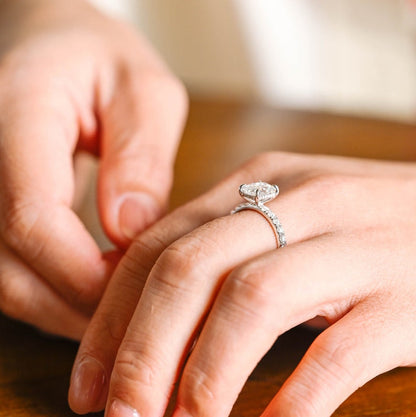2.5 CT Radiant Pave Moissanite Engagement Ring
