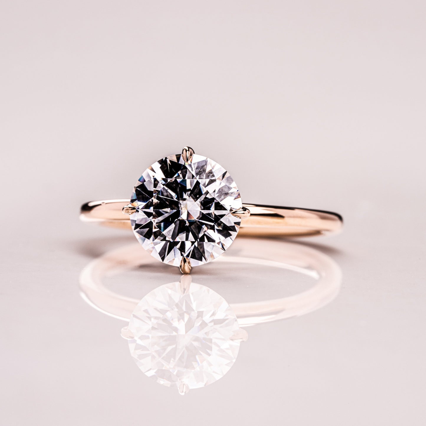 1.35 CT Round Solitaire Moissanite Engagement Ring