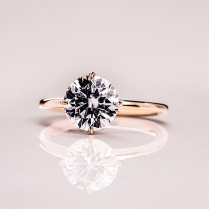 1.35 CT Round Solitaire Moissanite Engagement Ring