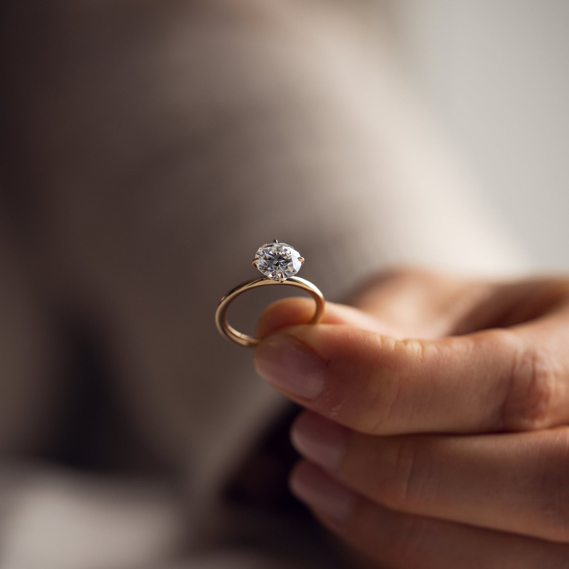 1.35 CT Round Solitaire Moissanite Engagement Ring