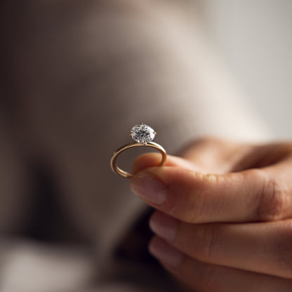 1.35 CT Round Solitaire Moissanite Engagement Ring