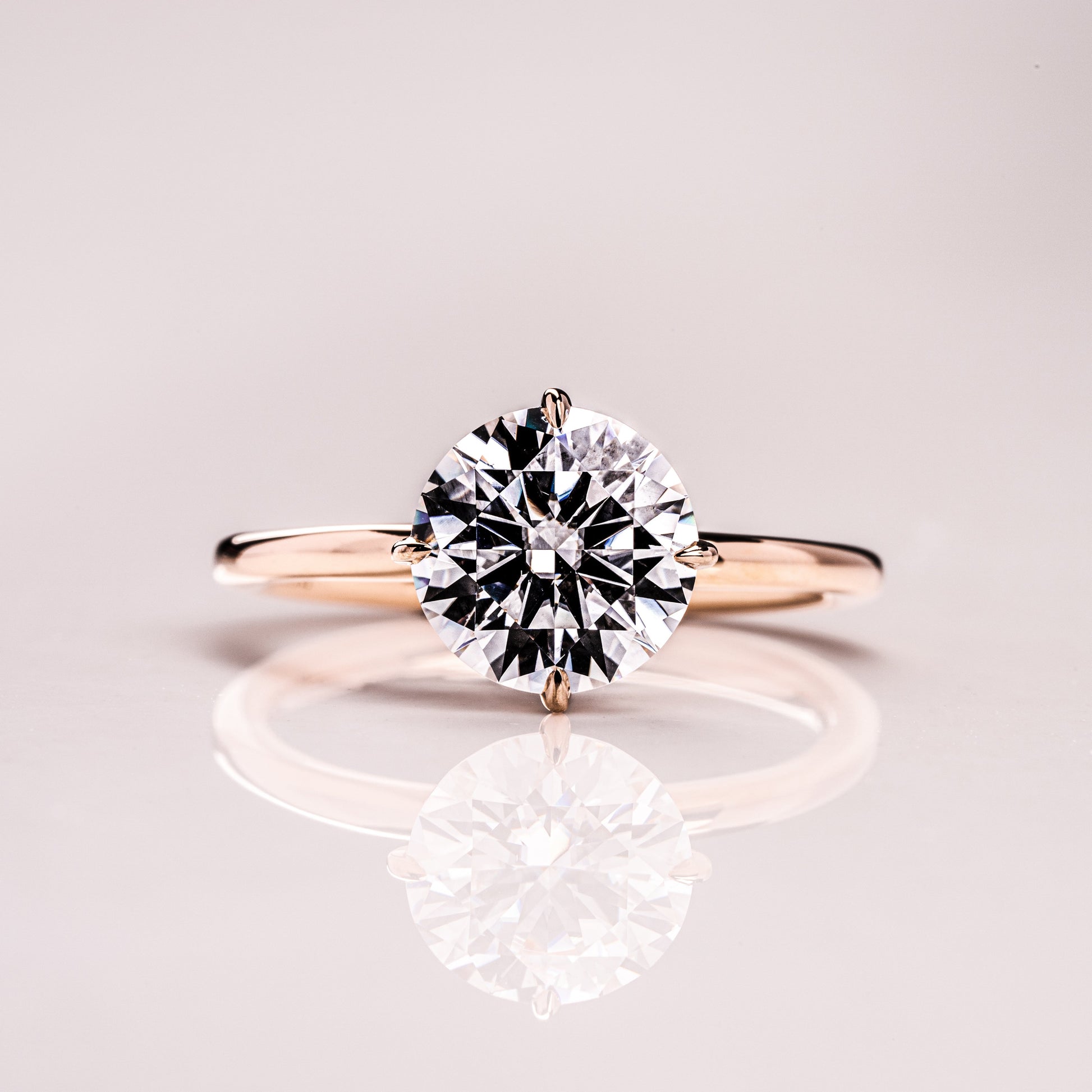 1.35 CT Round Solitaire Moissanite Engagement Ring
