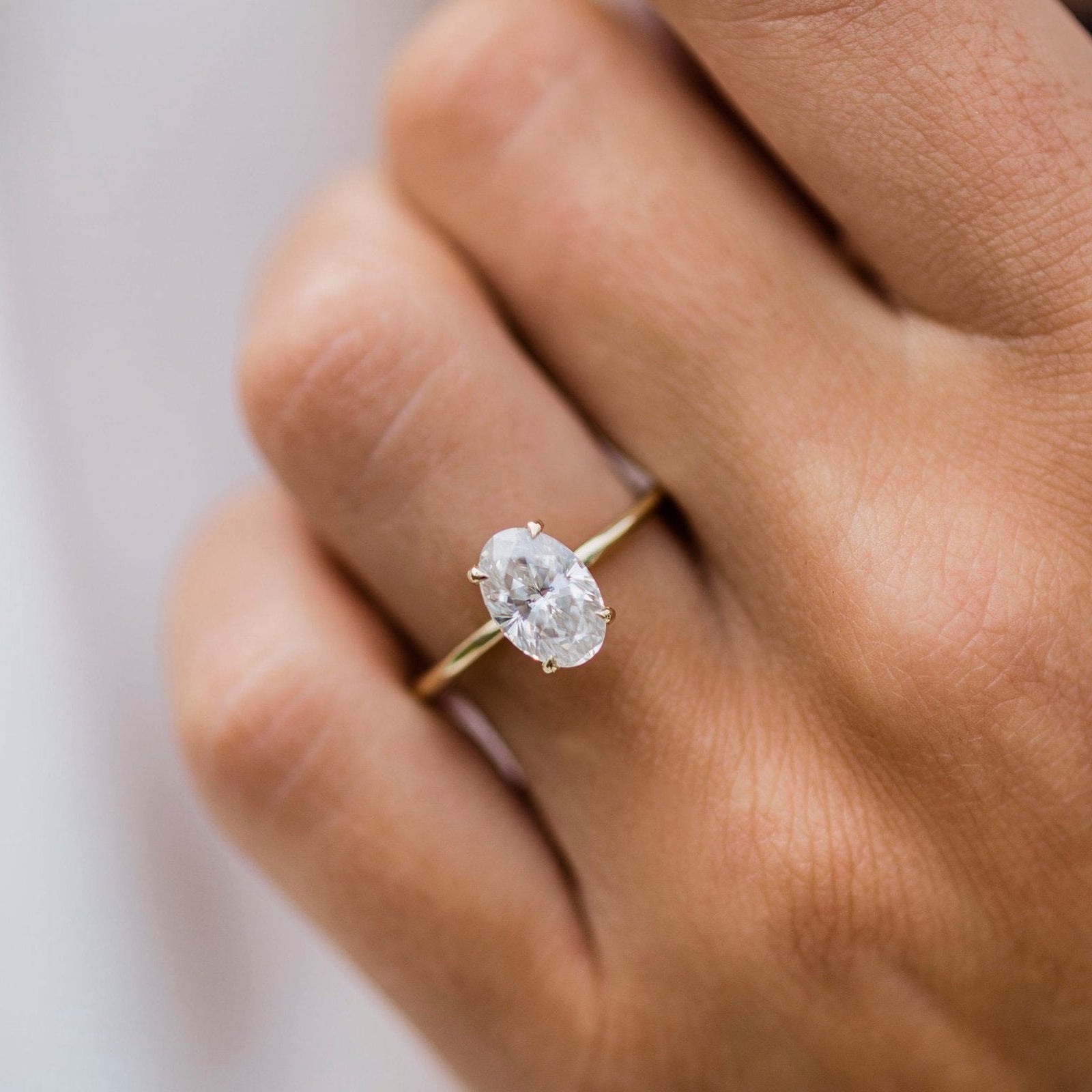 1.85 CT Oval Solitaire Moissanite Engagement Ring