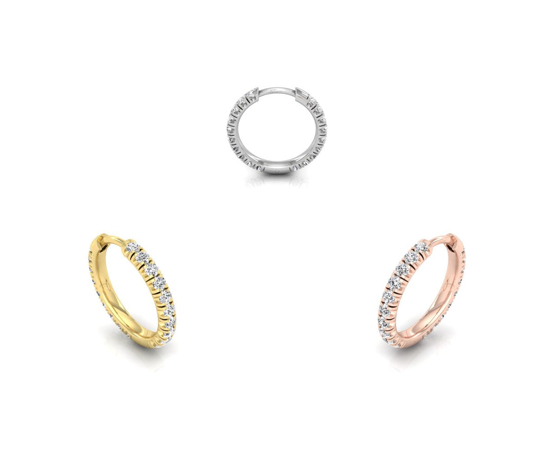0.56 TCW Round Cut Hoop Moissanite Earrings