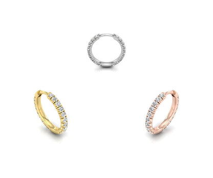 0.56 TCW Round Cut Hoop Moissanite Earrings