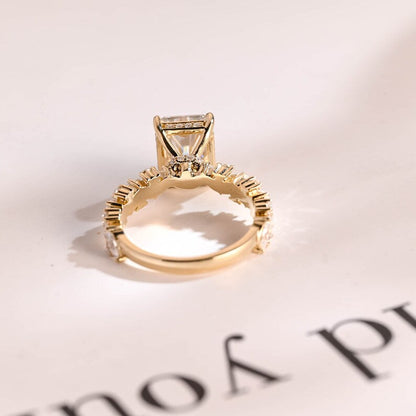 2.0 CT Radiant Pave Moissanite Engagement Ring