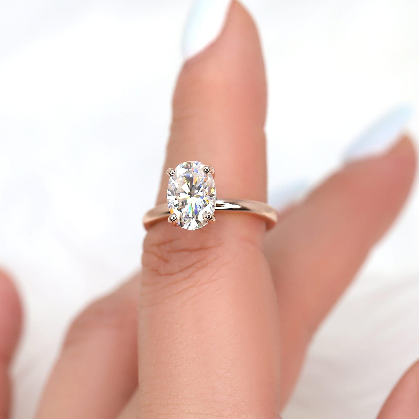 2.5 CT Oval Solitaire Moissanite Engagement Ring