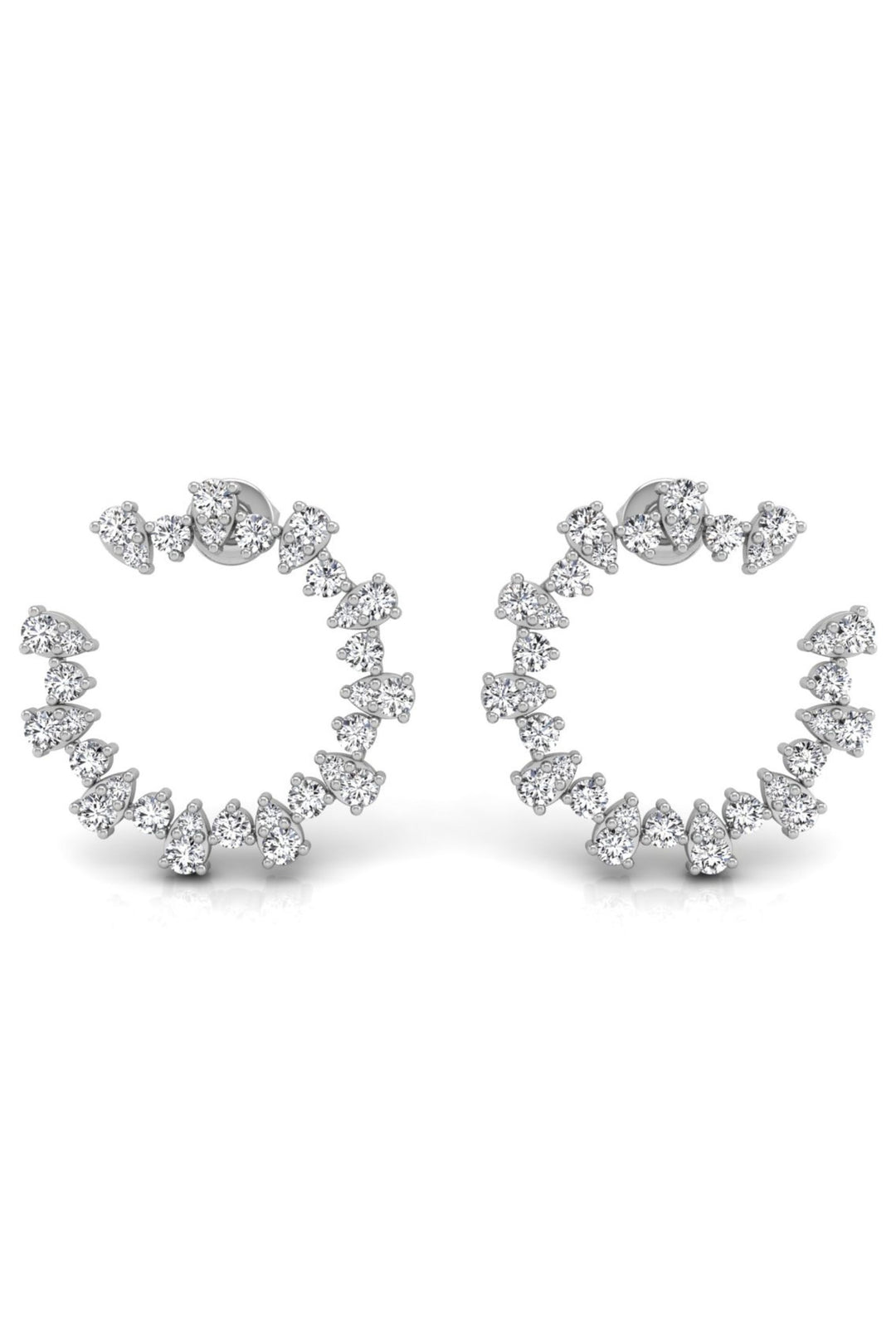 1.68 TCW Round Cut Hoop Moissanite Earrings