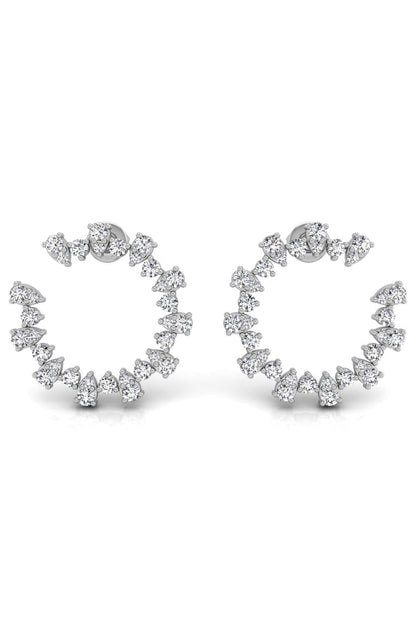 1.68 TCW Round Cut Hoop Moissanite Earrings