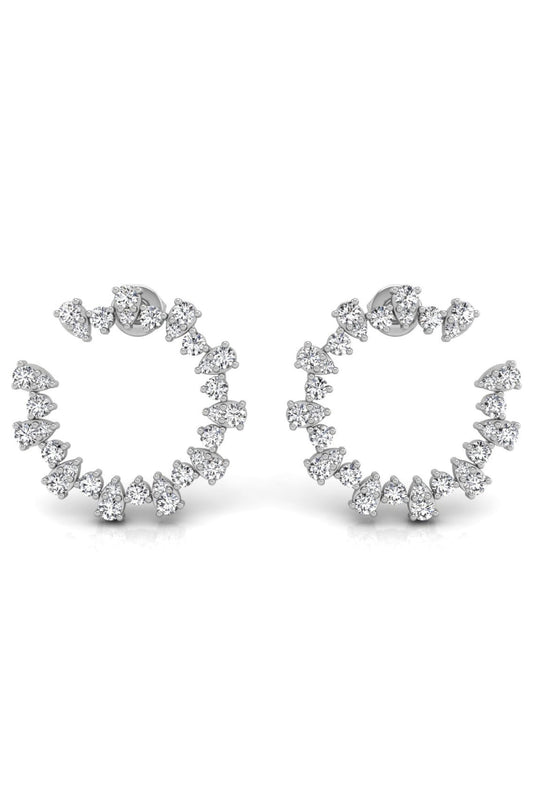 1.68 TCW Round Cut Hoop Moissanite Earrings