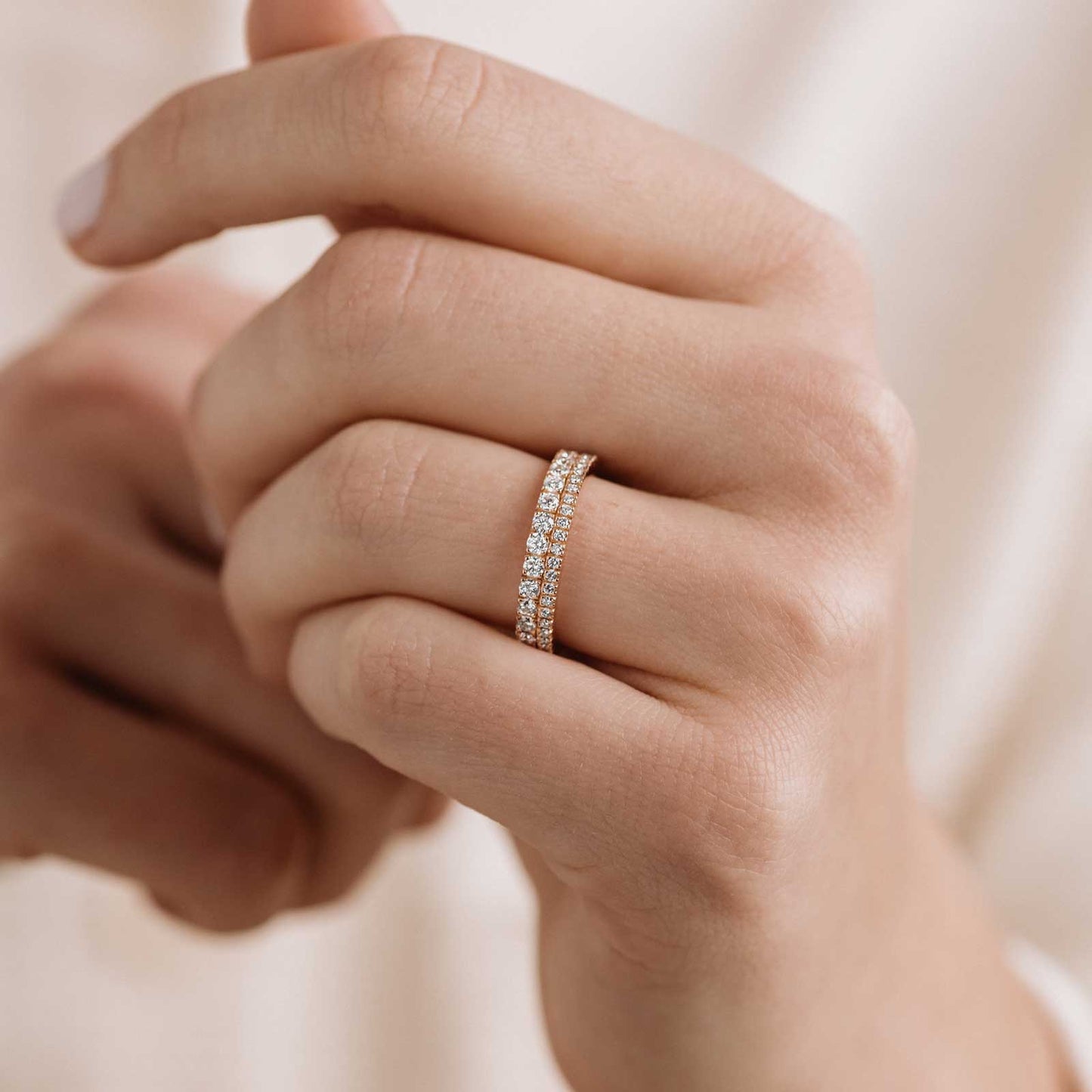 1.09 TCW Round Double & Full Eternity Moissanite Wedding Band