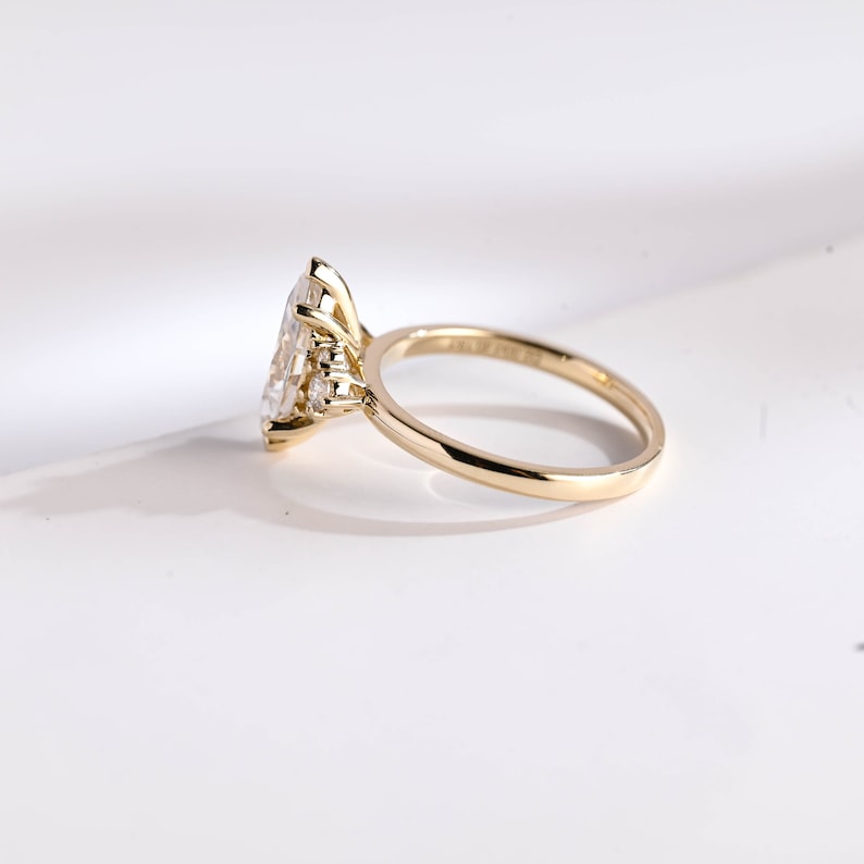 2.0 CT Marquise Three Stone Moissanite Engagement Ring