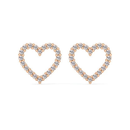 0.50 TCW Round Cut Heart Shaped Moissanite Stud Earrings
