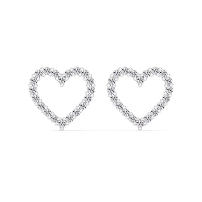 0.50 TCW Round Cut Heart Shaped Moissanite Stud Earrings