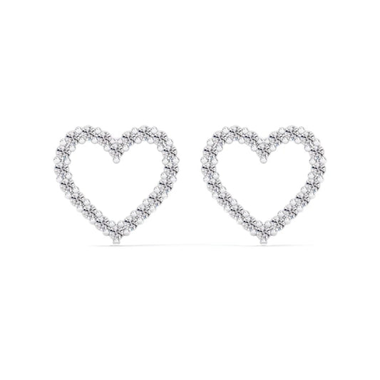 0.50 TCW Round Cut Heart Shaped Moissanite Stud Earrings