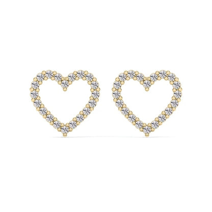 0.50 TCW Round Cut Heart Shaped Moissanite Stud Earrings