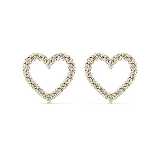 0.50 TCW Round Cut Heart Shaped Moissanite Stud Earrings
