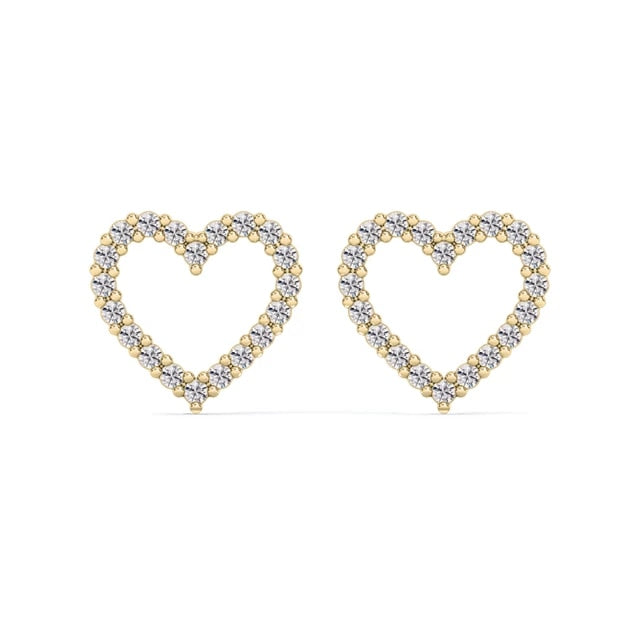 0.50 TCW Round Cut Heart Shaped Moissanite Stud Earrings