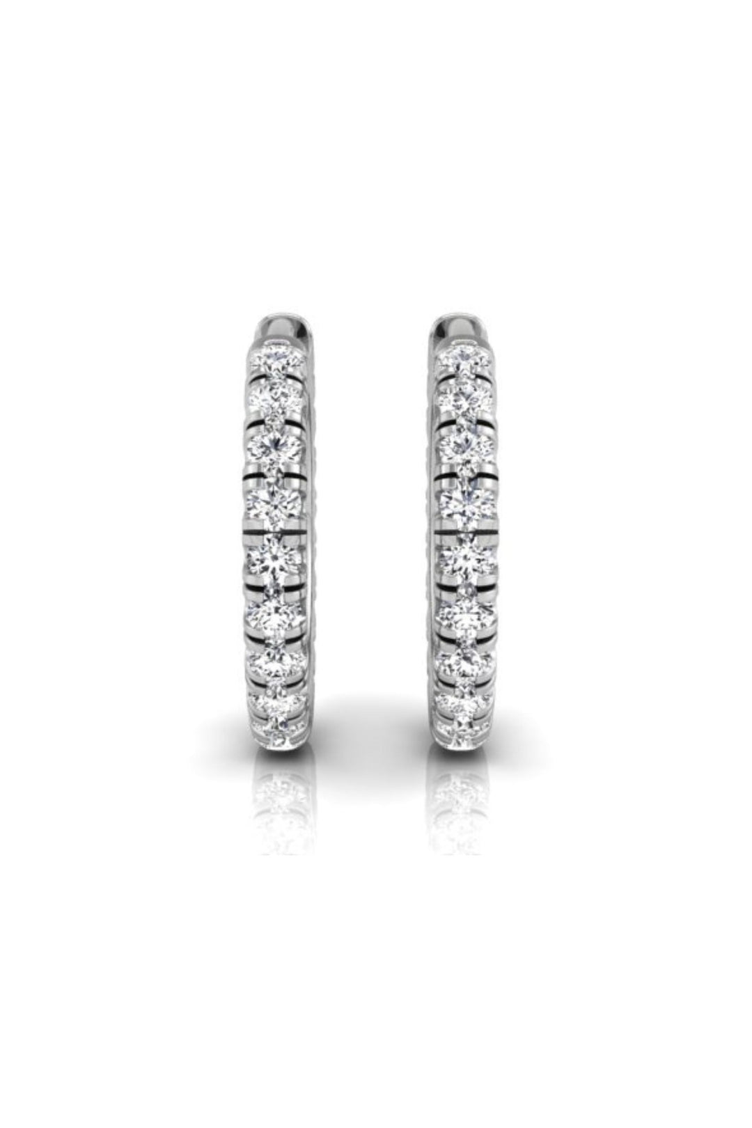 0.61 TCW Round Cut Hoop Moissanite Earrings