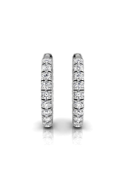 0.61 TCW Round Cut Hoop Moissanite Earrings