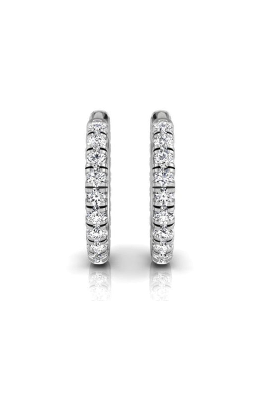 0.61 TCW Round Cut Hoop Moissanite Earrings
