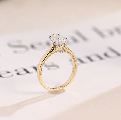 2.0 CT Marquise Solitaire Moissanite Engagement Ring