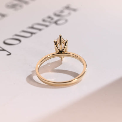 2.0 CT Marquise Solitaire Moissanite Engagement Ring