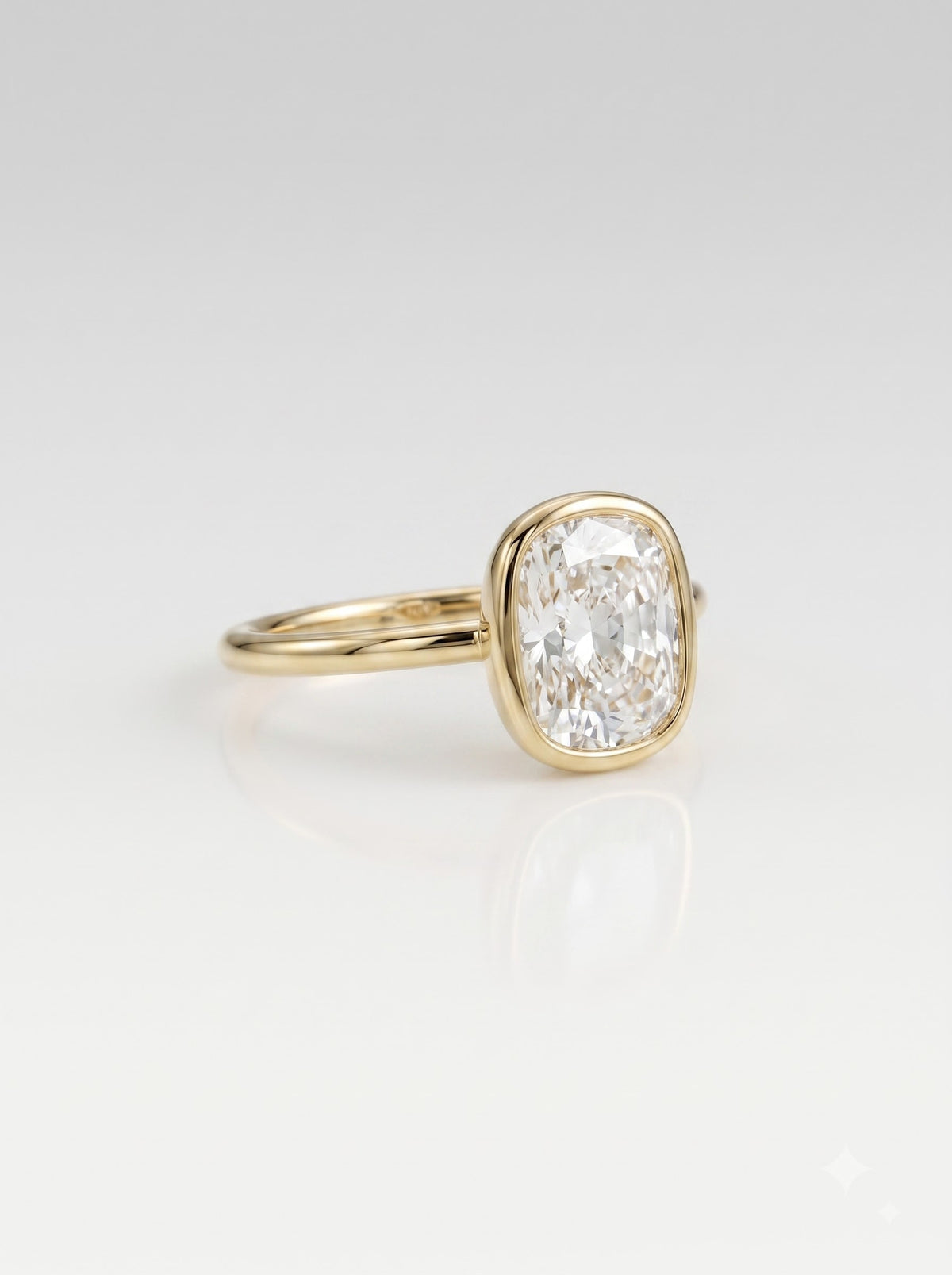 2 CT Elongated Cushion Solitaire Moissanite Engagement Ring