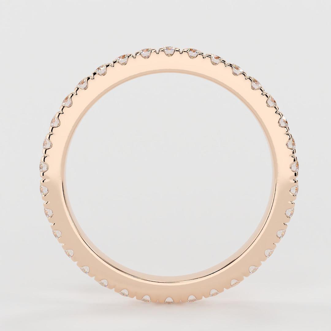 0.25 TCW Round Shaped Moissanite Wedding Band