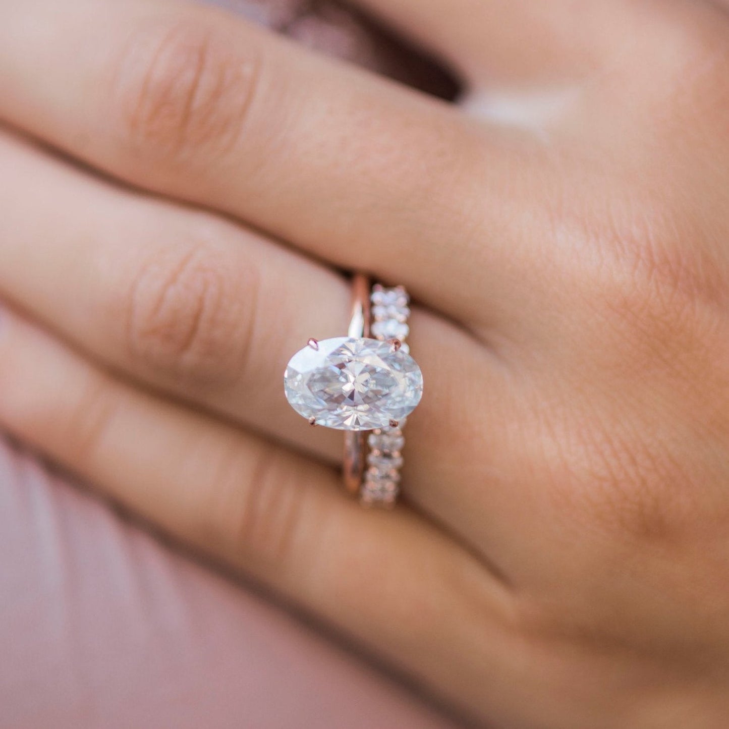 4 CT Oval Solitaire Moissanite Engagement Ring