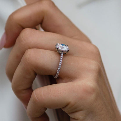 3.1 CT Round Pave Moissanite Engagement Ring