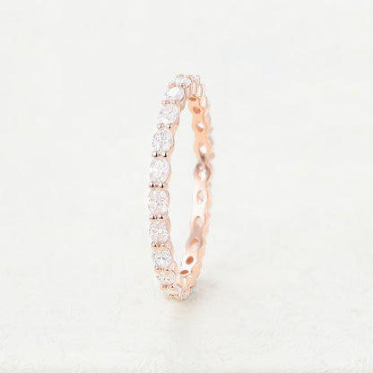 1.32 TCW Oval Full Eternity Moissanite Wedding Band