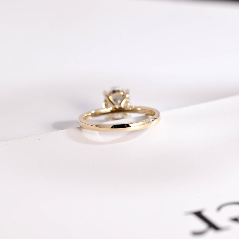 2.0 CT Oval Hidden Halo Moissanite Engagement Ring