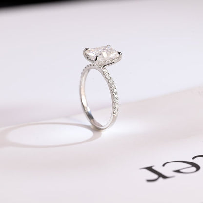 2.0 CT Emerald Pave Moissanite Engagement Ring