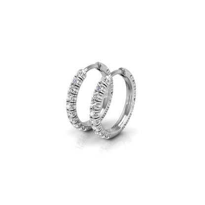 0.56 TCW Round Cut Hoop Moissanite Earrings