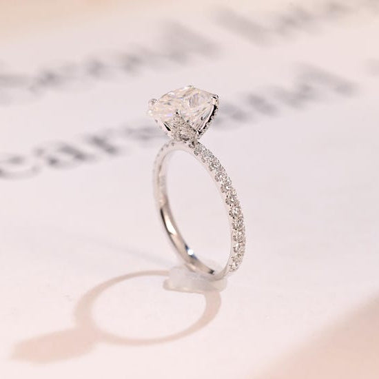 2.0 CT Pear Pave Moissanite Engagement Ring