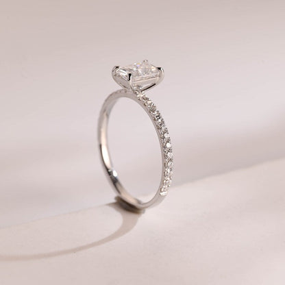 2.0 CT Radiant Pave Moissanite Engagement Ring