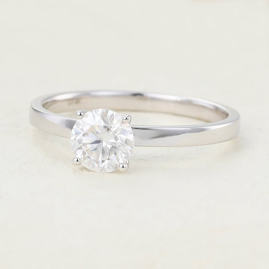 0.88 CT Round Solitaire Moissanite Engagement Ring