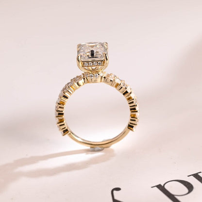 2.0 CT Radiant Pave Moissanite Engagement Ring