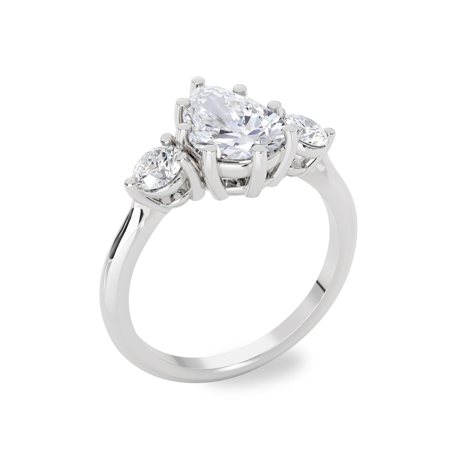 1.93 CT Pear Moissanite Three Stone Engagement Ring - farrellouise