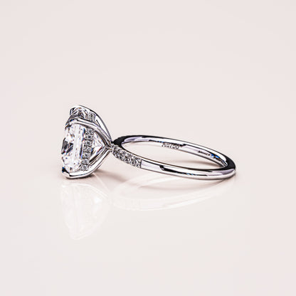 2.87 CT Princess Hidden Halo &  Pave Moissanite Engagement Ring