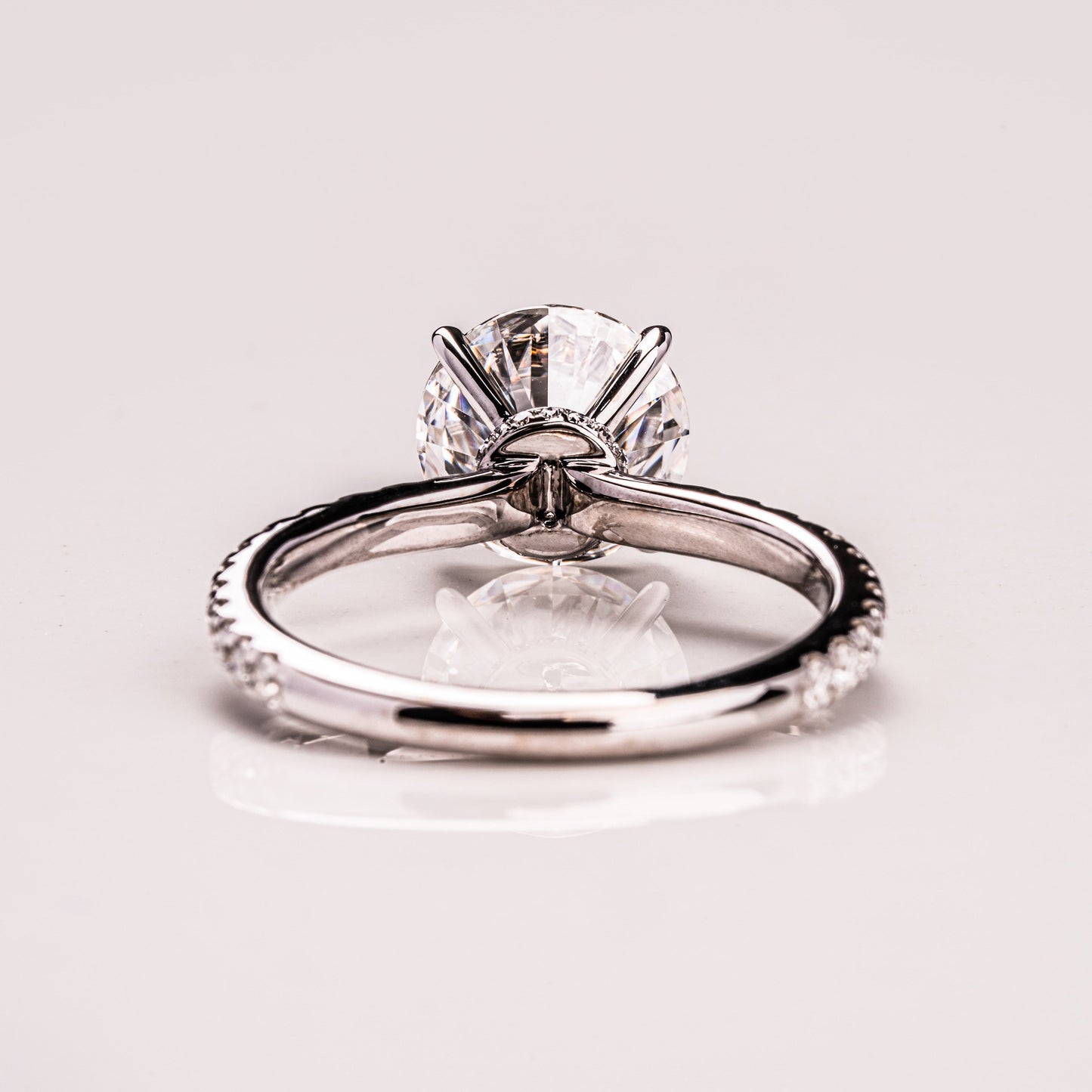 1.9 CT Round Pave  Moissanite Engagement Ring