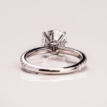 1.9 CT Round Pave  Moissanite Engagement Ring