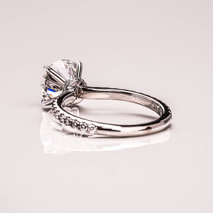 1.9 CT Round Pave  Moissanite Engagement Ring