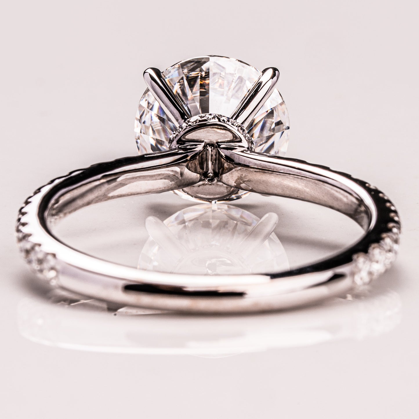 1.9 CT Round Pave  Moissanite Engagement Ring
