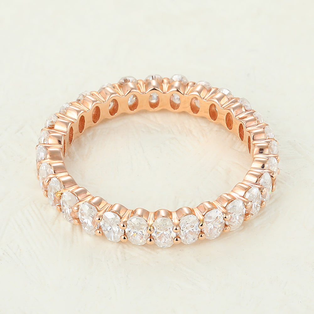 1.74 TCW Oval Full Eternity Moissanite Wedding Band
