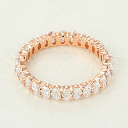 1.74 TCW Oval Full Eternity Moissanite Wedding Band